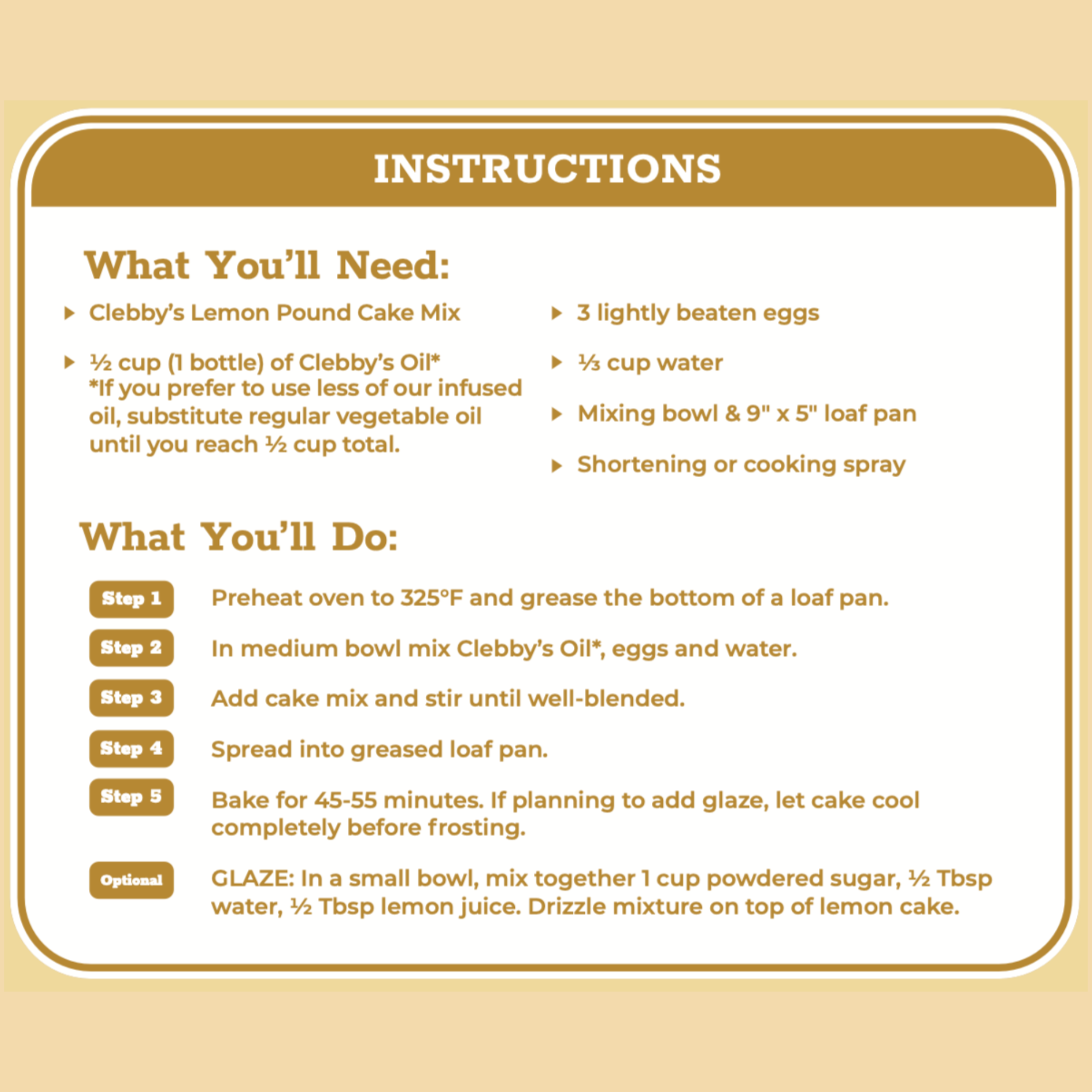 Lemon Pound Cake Mix